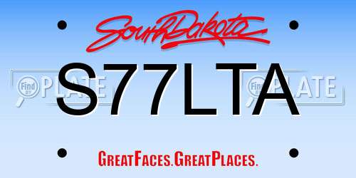 S77LTA South Dakota License Plate
