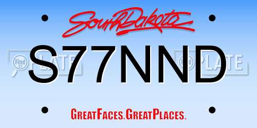 S77NND South Dakota License Plate