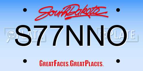 S77NNO South Dakota License Plate