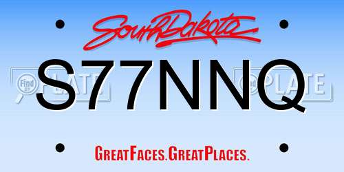 S77NNQ South Dakota License Plate