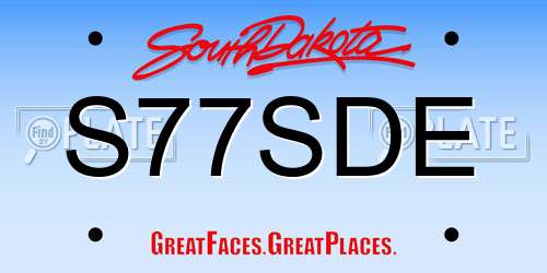 S77SDE South Dakota License Plate