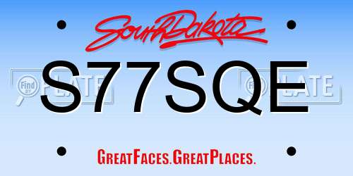 S77SQE South Dakota License Plate