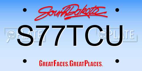 S77TCU South Dakota License Plate