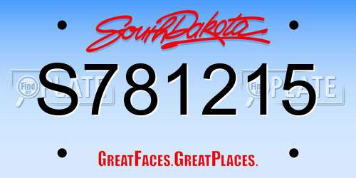S781215 South Dakota License Plate