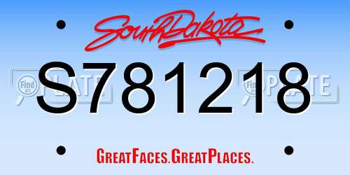 S781218 South Dakota License Plate