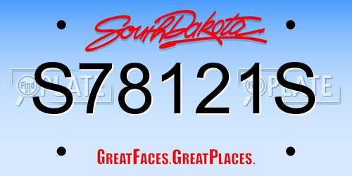 S78121S South Dakota License Plate
