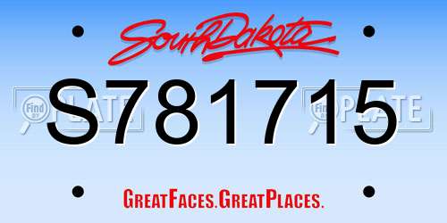 S781715 South Dakota License Plate