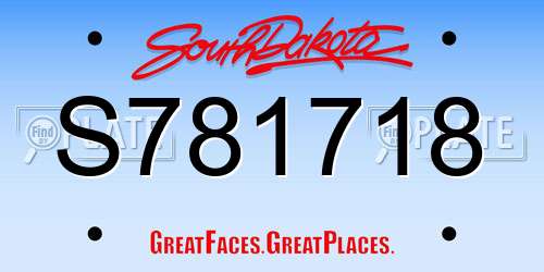 S781718 South Dakota License Plate