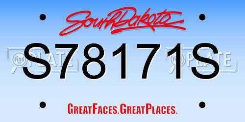 S78171S South Dakota License Plate