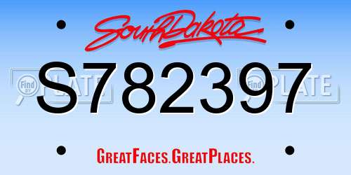 S782397 South Dakota License Plate