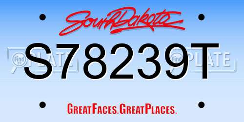 S78239T South Dakota License Plate
