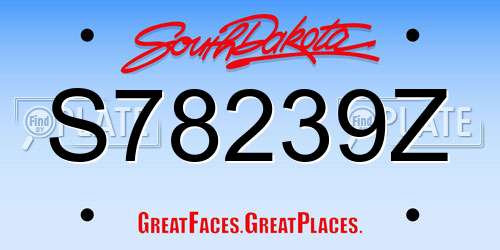 S78239Z South Dakota License Plate