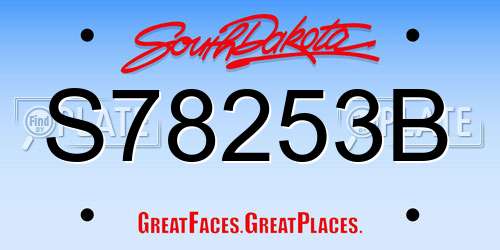 S78253B South Dakota License Plate