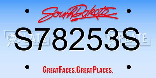 S78253S South Dakota License Plate