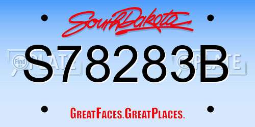 S78283B South Dakota License Plate