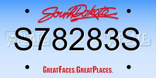 S78283S South Dakota License Plate
