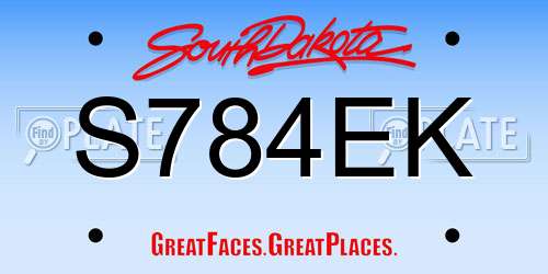 S784EK South Dakota License Plate