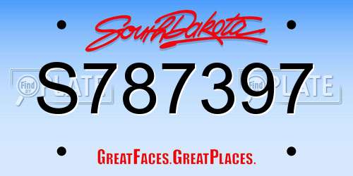 S787397 South Dakota License Plate