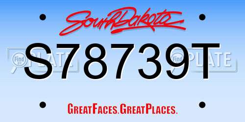 S78739T South Dakota License Plate