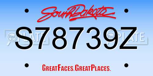 S78739Z South Dakota License Plate