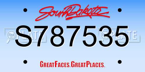 S787535 South Dakota License Plate