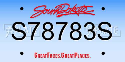 S78783S South Dakota License Plate
