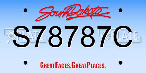 S78787C South Dakota License Plate