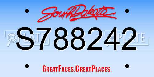 S788242 South Dakota License Plate
