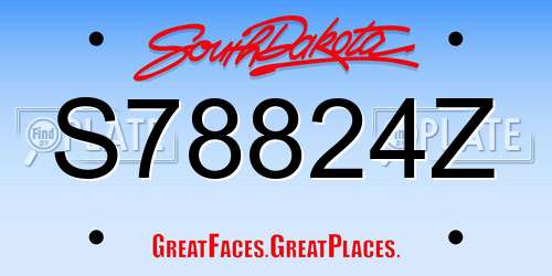S78824Z South Dakota License Plate
