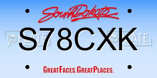S78CXK South Dakota License Plate
