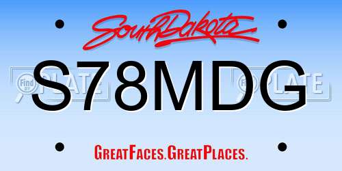 S78MDG South Dakota License Plate