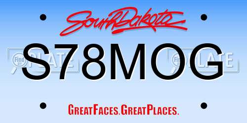 S78MOG South Dakota License Plate