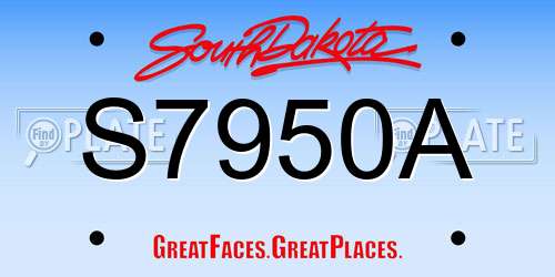 S7950A South Dakota License Plate