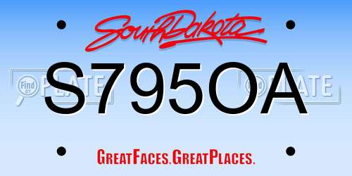 S795OA South Dakota License Plate