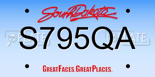 S795QA South Dakota License Plate