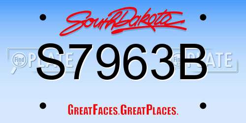 S7963B South Dakota License Plate
