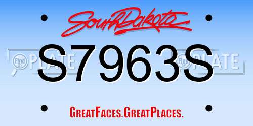 S7963S South Dakota License Plate