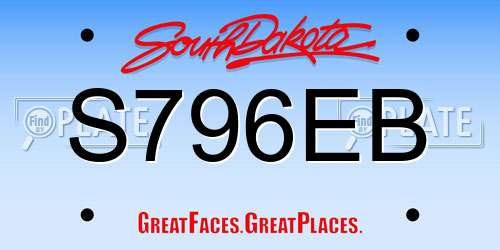 S796EB South Dakota License Plate