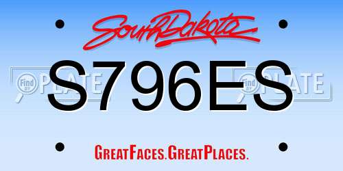 S796ES South Dakota License Plate