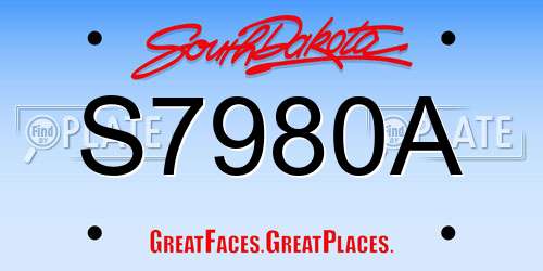 S7980A South Dakota License Plate