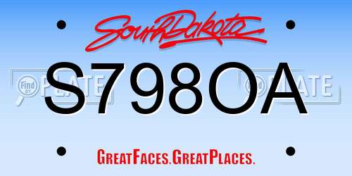S798OA South Dakota License Plate