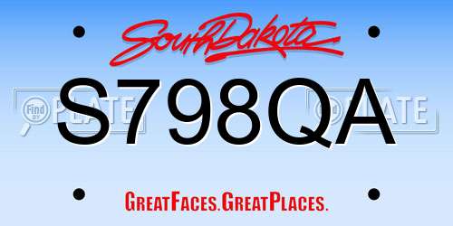 S798QA South Dakota License Plate
