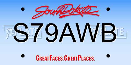 S79AWB South Dakota License Plate