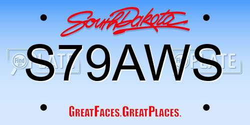 S79AWS South Dakota License Plate