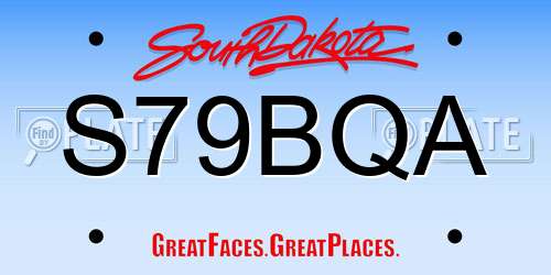 S79BQA South Dakota License Plate