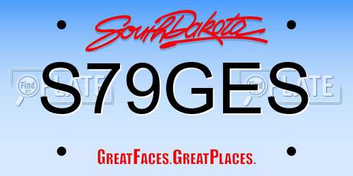 S79GES South Dakota License Plate