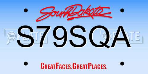 S79SQA South Dakota License Plate