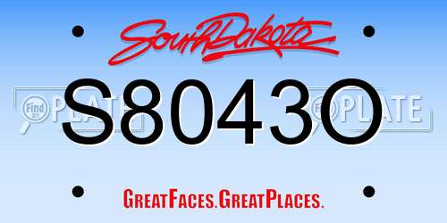S8043O South Dakota License Plate