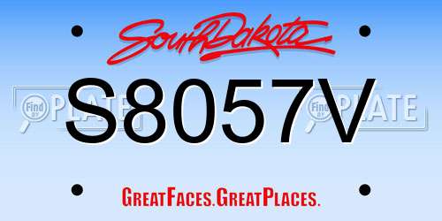 S8057V South Dakota License Plate