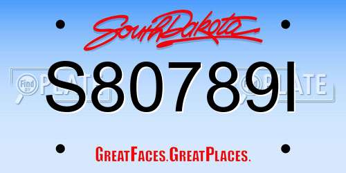 S80789I South Dakota License Plate